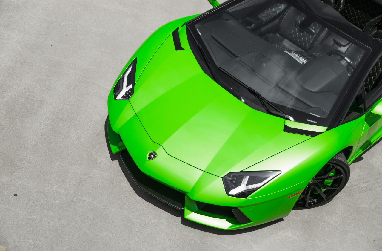 Green Lamborghini Aventador (53)